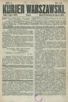 Kurjer Warszawski. R.50, Nro 142 (1 lipca 1870) + dod.