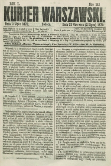 Kurjer Warszawski. R.50, Nro 143 (2 lipca 1870) + dod.