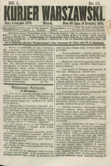 Kurjer Warszawski. R.50, Nro 173 (9 sierpnia 1870) + dod.