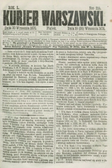 Kurjer Warszawski. R.50, Nro 215 (30 września 1870)