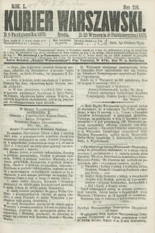 Kurjer Warszawski. R.50, Nro 219 (5 października 1870) + dod.