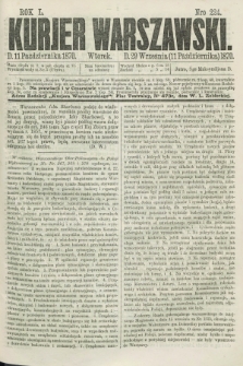 Kurjer Warszawski. R.50, Nro 224 (11 października 1870) + dod.