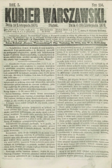 Kurjer Warszawski. R.50, Nro 256 (18 listopada 1870) + dod.