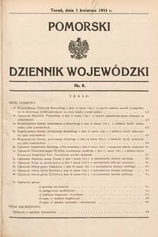 Pomorski Dziennik Wojewódzki. 1933, nr 8