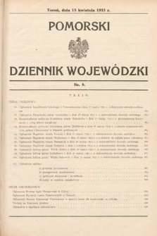 Pomorski Dziennik Wojewódzki. 1933, nr 9