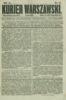 Kurjer Warszawski. R.51, Nro 20 (26 stycznia 1871) + dod.