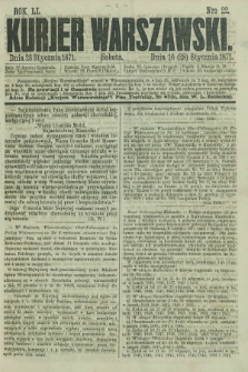 Kurjer Warszawski. R.51, Nro 22 (28 stycznia 1871) + dod.