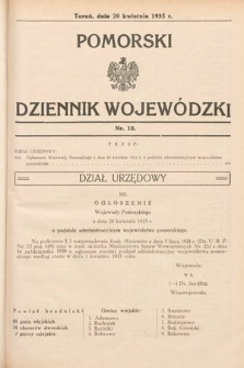 Pomorski Dziennik Wojewódzki. 1933, nr 10