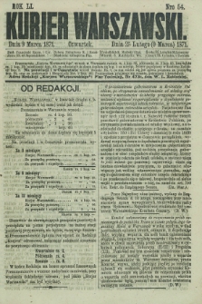 Kurjer Warszawski. R.51, Nro 54 (9 marca 1871) + dod.