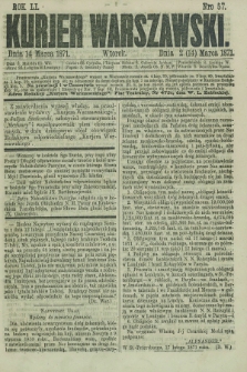 Kurjer Warszawski. R.51, Nro 57 (14 marca 1871) + dod.