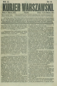 Kurjer Warszawski. R.51, Nro 60 (17 marca 1871) + dod.