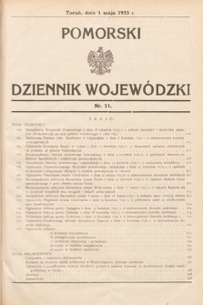 Pomorski Dziennik Wojewódzki. 1933, nr 11