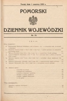 Pomorski Dziennik Wojewódzki. 1933, nr 13