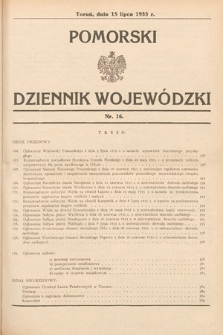 Pomorski Dziennik Wojewódzki. 1933, nr 16