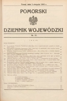 Pomorski Dziennik Wojewódzki. 1933, nr 17