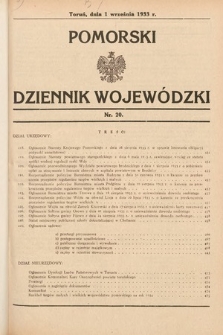 Pomorski Dziennik Wojewódzki. 1933, nr 20