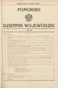 Pomorski Dziennik Wojewódzki. 1933, nr 22