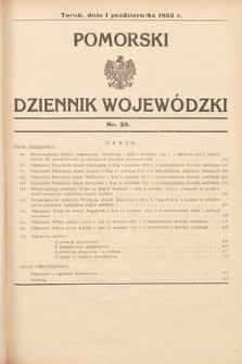 Pomorski Dziennik Wojewódzki. 1933, nr 23