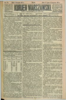 Kurjer Warszawski. R.52, nr 170 (2 sierpnia 1872) + dod.