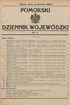 Pomorski Dziennik Wojewódzki. 1936, nr 2