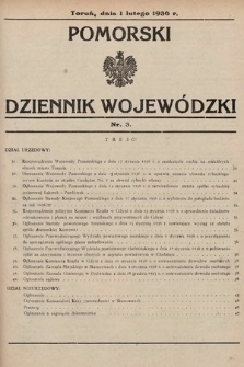 Pomorski Dziennik Wojewódzki. 1936, nr 3