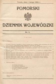 Pomorski Dziennik Wojewódzki. 1934, nr 3