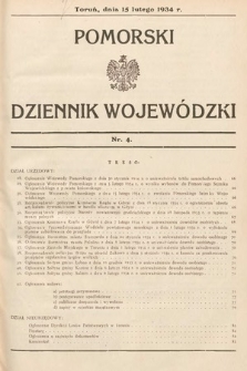 Pomorski Dziennik Wojewódzki. 1934, nr 4