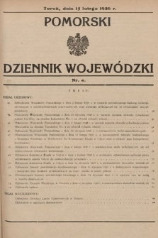 Pomorski Dziennik Wojewódzki. 1936, nr 4