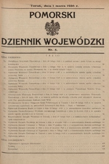 Pomorski Dziennik Wojewódzki. 1936, nr 5
