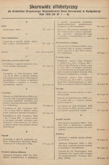 Dziennik Urzędowy Wojewódzkiej Rady Narodowej w Bydgoszczy. 1956, skorowidz alfabetyczny