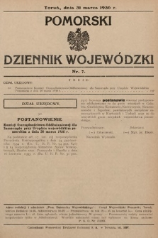 Pomorski Dziennik Wojewódzki. 1936, nr 7