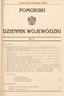Pomorski Dziennik Wojewódzki. 1934, nr 7