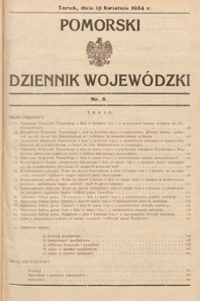 Pomorski Dziennik Wojewódzki. 1934, nr 8
