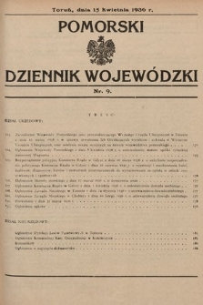 Pomorski Dziennik Wojewódzki. 1936, nr 9