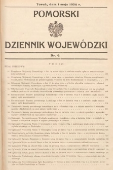 Pomorski Dziennik Wojewódzki. 1934, nr 9