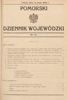 Pomorski Dziennik Wojewódzki. 1934, nr 10