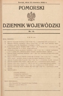 Pomorski Dziennik Wojewódzki. 1934, nr 12