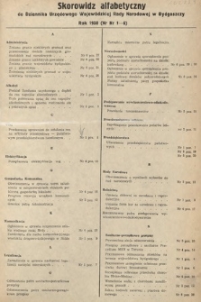 Dziennik Urzędowy Wojewódzkiej Rady Narodowej w Bydgoszczy. 1958, skorowidz alfabetyczny