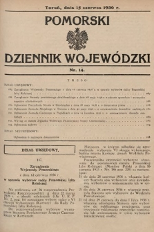 Pomorski Dziennik Wojewódzki. 1936, nr 14