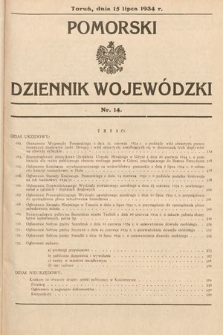 Pomorski Dziennik Wojewódzki. 1934, nr 14