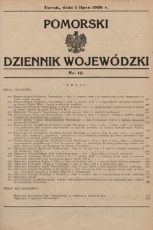 Pomorski Dziennik Wojewódzki. 1936, nr 15