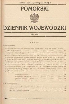Pomorski Dziennik Wojewódzki. 1934, nr 16