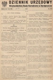 Dziennik Urzędowy Wojewódzkiej Rady Narodowej w Bydgoszczy. 1958, nr 4