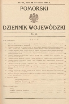 Pomorski Dziennik Wojewódzki. 1934, nr 18
