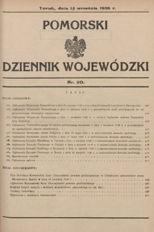 Pomorski Dziennik Wojewódzki. 1936, nr 20