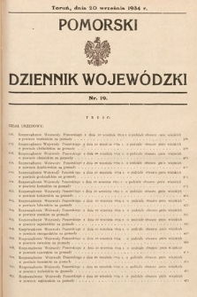 Pomorski Dziennik Wojewódzki. 1934, nr 19