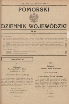 Pomorski Dziennik Wojewódzki. 1936, nr 21