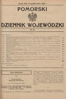 Pomorski Dziennik Wojewódzki. 1936, nr 22