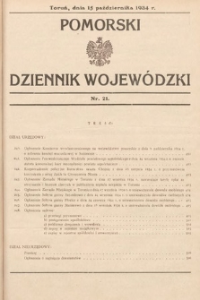 Pomorski Dziennik Wojewódzki. 1934, nr 21