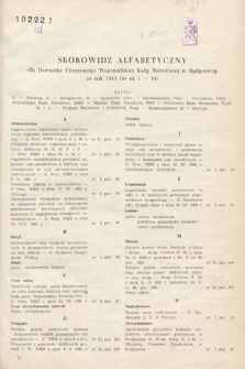 Dziennik Urzędowy Wojewódzkiej Rady Narodowej w Bydgoszczy. 1961, skorowidz alfabetyczny